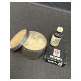 Hopeï¿½s patches & No. 9 solvent, tin of  thick