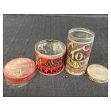 2 vtg tins cans w/small amount of shot in each,