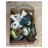 Vases, pie plate, pictures