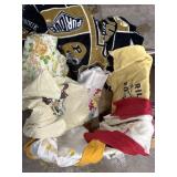 Purdue fleece material, tablecloth, girls M shirts