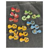 Vtg christmas tree lights metal clamps, 15 2in