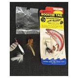 Variety of 4 fly fishing lures, 2 new in package