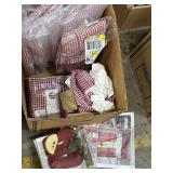 Red gingham kitchen curtains & apple switchplates