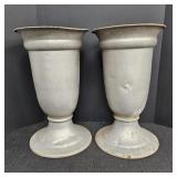 (2) Metal Garden Urn Planters