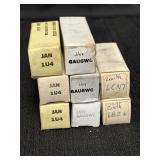 Variety of 8 electron tubes, box info appears to