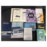 Stereo, VHS, projector, loudspeaker manuals