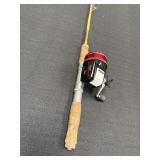 Vtg fishing rod & Johnson reel combo, likely