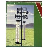 Lawn & garden thermometer w/ weather vane & rain