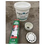 Small bucket, toilet tank fill valve, drainage