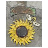 26' metal sunflower bee decor