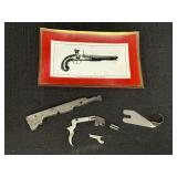 Ethan Allen Flintlock Pistol glass trinket tray &
