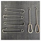 Large Safety Pins & Metal Button Hooks