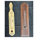 2 vtg wood adv. thermometers, Culligan Clothes