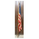 Vtg American flag display set w/48-star flag, 2pc