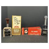 2 self stamping numbering machines