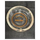 Lenickï¿½s Dairy Store clear glass ashtray, 4in dia.