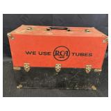 Vtg RCA tube caddy/TV repairman fold out case,