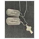 Authentic Military dog tags & Lutheran cross,