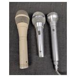(3) Hand Held Microphones - 2 are chrome, one