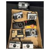 Variety of Vtg cameras, many Kodak brand, some