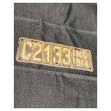 Vtg 1914 Indiana automobile license plate,