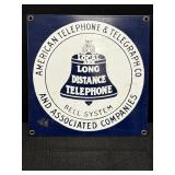 Vintage-style porcelain enamel Bell System sign,