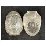 2 Glass Bird Water/Feeder Cups