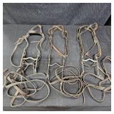 (3) Brown Leather Western Horse/Pony Bridles