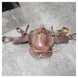 14' Brown Leather Tool Saddle & String Girth