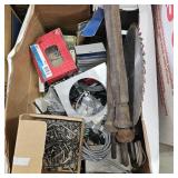 Various Hardware Items, Saw Blades, Wire, Etc.