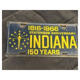 Indiana 1816-1966 150 years license plate,