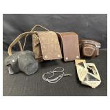 4 camera cases, & couple camera straps