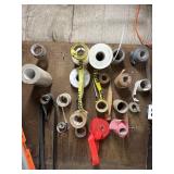 variety of tapes, caution tape, neon ribbon t