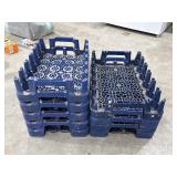 9 Pepsi-Cola blue plastic crates, 2 sizes,