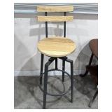 Industrial style adj. height swivel barstool w/
