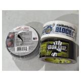 Cement board, seam tape, Iron Grip duct tape,