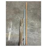 Wooden Handle, Pipe, & Block of Wood