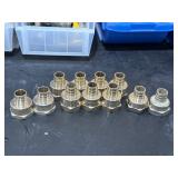 11 brass PEX barb to female threaded adapters,