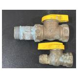 2 Brass 1/2 & 3/4' Ball Valves