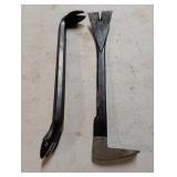(2) nail pry bars 10in long