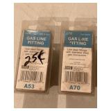 2 LDR gas line fittings, A53 & A70, new