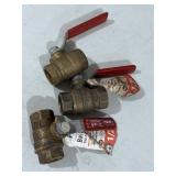 3 brass ball valves, 1/2in.  2 ProLine, 1 B & K