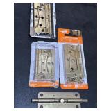 Brass finish surface mount hinges & barrel bolt,