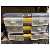 3 drawer hardware organizer w/contents