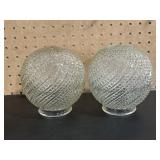 2 Hobnail Swirl Clear Glass Ceiling Light