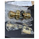 Gold color finish door knob set