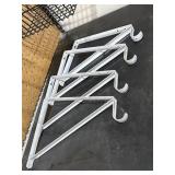 4 Everbilt shelf & rod brackets, white, 11in D &