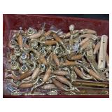 brass finish & oak wood drawer pulls, knobs, &