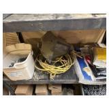 Wire, light, bucket, sweeper bags misc