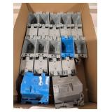 Plastic wall electric wiring boxes